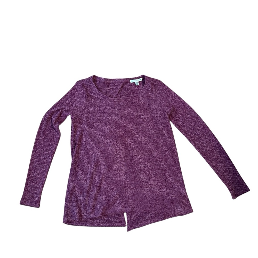 American Eagle Crew Neck Sweater Open Back Womens M Fall Cozy Long Sleeve Purple